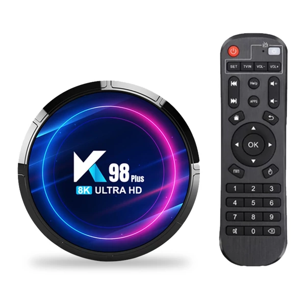 K98 PLUS Android 13.0 Smart TV Box RK3528 Négymagos UHD 4K H.265 8K dekódoló HDR10+ 2.4G/5G WiFi6 BT5.0 LED kijelzővel - 2GB+16GB