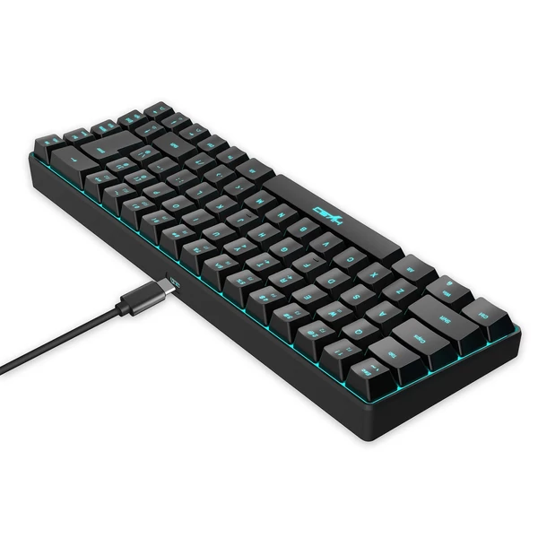 HXSJ V200 vezetékes K68 RGB Streamer mini Gaming billentyűzet - Fekete