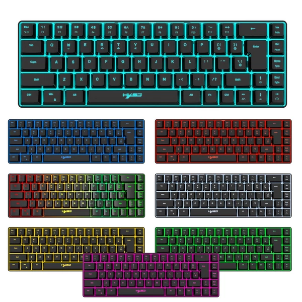 HXSJ V200 vezetékes K68 RGB Streamer mini Gaming billentyűzet - Fehér