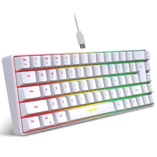HXSJ V200 vezetékes K68 RGB Streamer mini Gaming billentyűzet - Fehér
