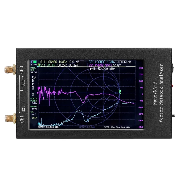 Kézi vektoros hálózati analizátor 4,3 hüvelykes IPS TFT színes kijelző HF VHF UHF analizátor USB Type-C interfész