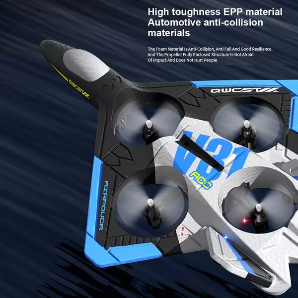V31 Remote ContV31 távirányítós siklórepülőgép egy kattintással felszállás/leszállás funkció Fej nélküli üzemmód, gravitációs érzékelés - 4K kamera, 2 akkumulátor