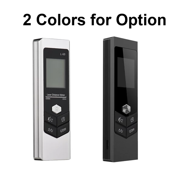 Mini Távolság Kijelző M/In/Ft Térfogat/Terület/Pythagorean mérés Távolságmérés LED fénnyel USB újratölthető digitális mérőszalag - Fekete