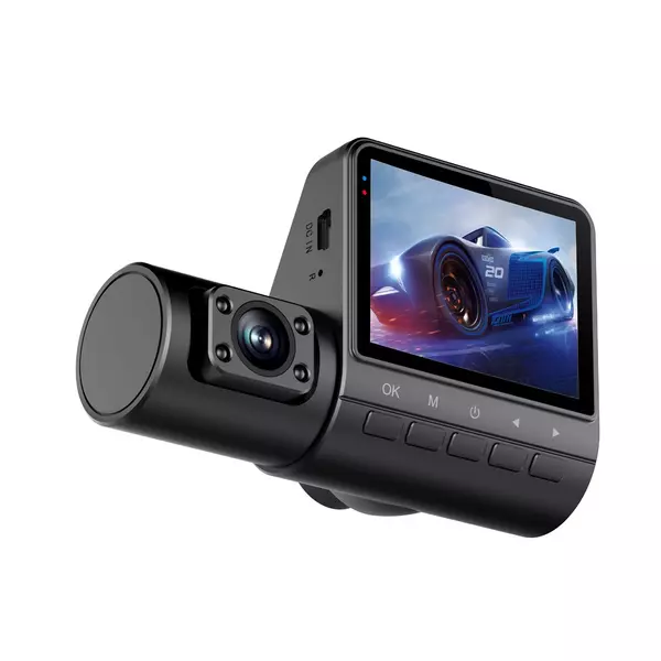 3 kamerás fedélzeti kamera 2 hüvelykes átlátszó autós visszapillantó tükör autós videokamera