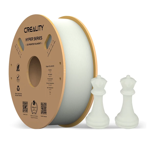 Creality Hyper PLA filament 1,75 mm nagy folyékonyságú, nagy sebességű 3D nyomtatási anyag - Fehér