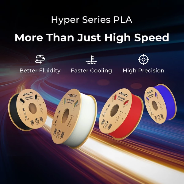 Creality Hyper PLA filament 1,75 mm nagy folyékonyságú, nagy sebességű 3D nyomtatási anyag - Fehér