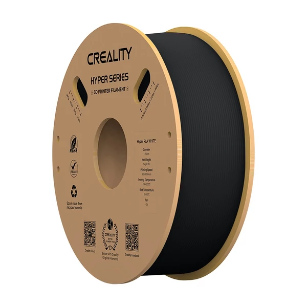 Creality Hyper PLA filament 1,75 mm nagy folyékonyságú, nagy sebességű 3D nyomtatási anyag - Fekete