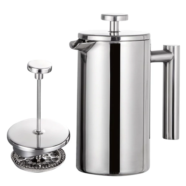 French Press kávéfőző rozsdamentes acél duplafalú szigetelt edény - 1000ml