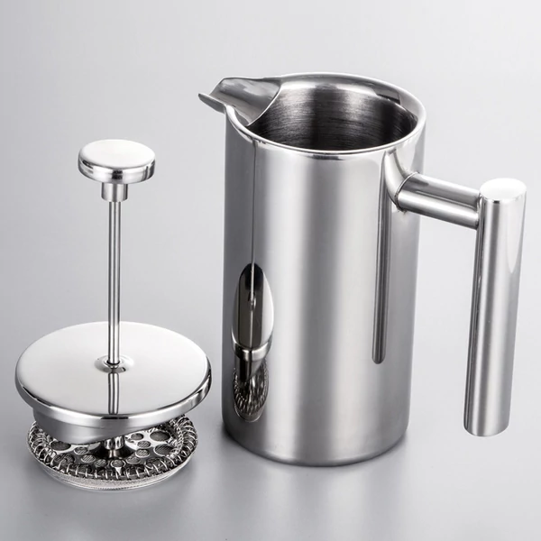 French Press kávéfőző rozsdamentes acél duplafalú szigetelt edény - 350ml