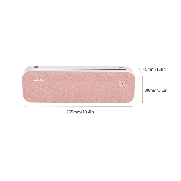 Eredeti PeriPage A4 vezeték nélküli mini mobil fotónyomtató Közvetlen hőátadó 210 mm - Pink