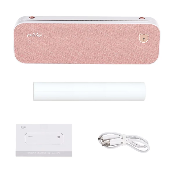 Eredeti PeriPage A4 vezeték nélküli mini mobil fotónyomtató Közvetlen hőátadó 210 mm - Pink