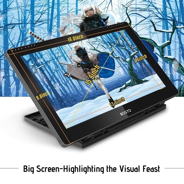 BOSTO BT-16HD hordozható 15,6 hüvelykes H-IPS LCD grafikus rajztábla kijelző - Típus 1