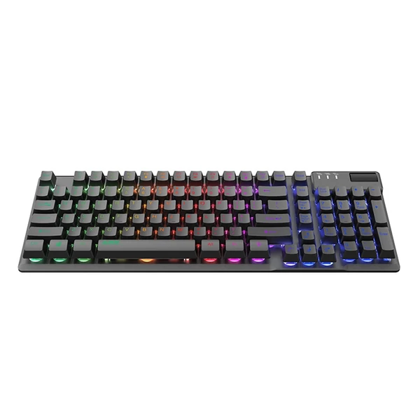 AJAZZ AF981 vezetékes RGB játékbillentyűzet 19 gombos anti-ghosting fém alappal, ergonómikus kialakítású hangerőszabályzóval - Fekete