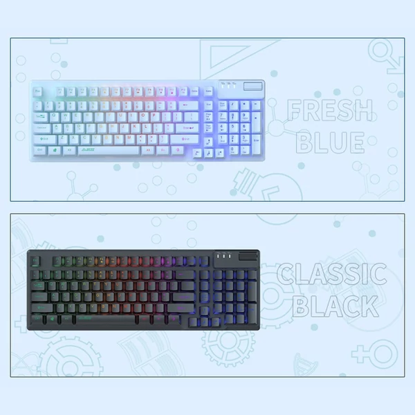 AJAZZ AF981 vezetékes RGB játékbillentyűzet 19 gombos anti-ghosting fém alappal, ergonómikus kialakítású hangerőszabályzóval - Fekete