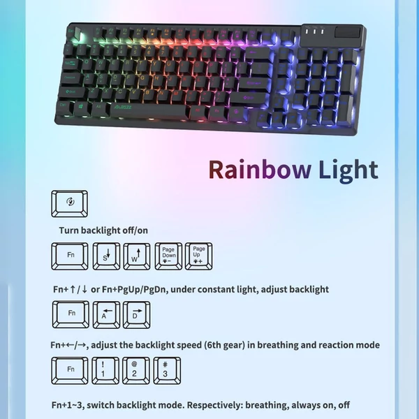 AJAZZ AF981 vezetékes RGB játékbillentyűzet 19 gombos anti-ghosting fém alappal, ergonómikus kialakítású hangerőszabályzóval - Fekete