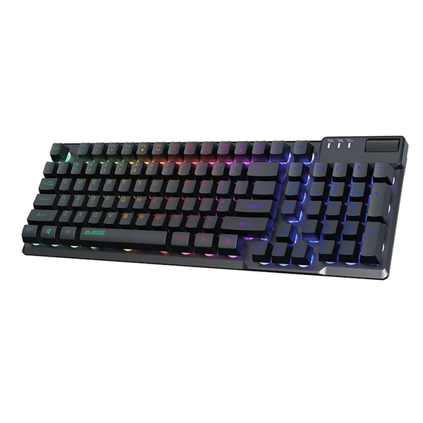 AJAZZ AF981 vezetékes RGB játékbillentyűzet 19 gombos anti-ghosting fém alappal, ergonómikus kialakítású hangerőszabályzóval - Fekete