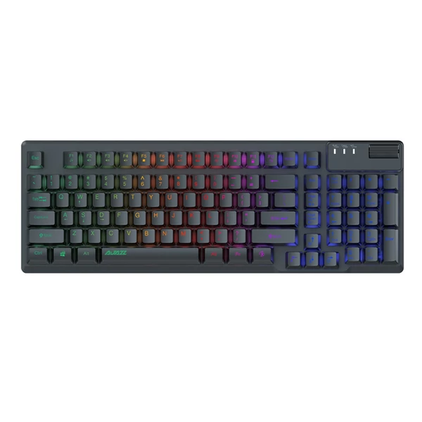 AJAZZ AF981 vezetékes RGB játékbillentyűzet 19 gombos anti-ghosting fém alappal, ergonómikus kialakítású hangerőszabályzóval - Fekete