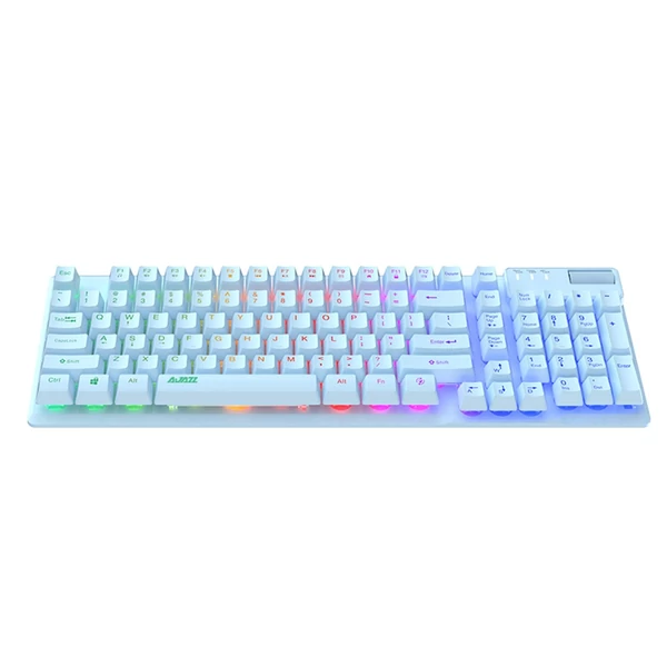 AJAZZ AF981 vezetékes RGB játékbillentyűzet 19 gombos anti-ghosting fém alappal, ergonómikus kialakítású hangerőszabályzóval - Kék