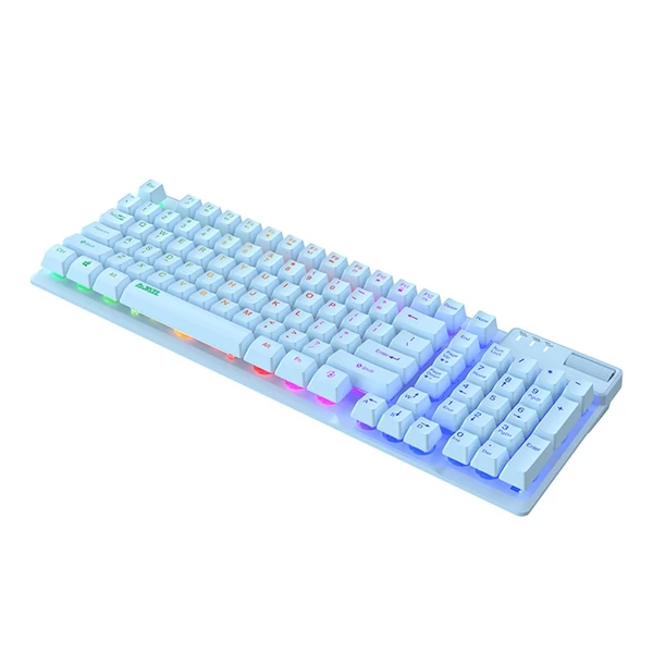 AJAZZ AF981 vezetékes RGB játékbillentyűzet 19 gombos anti-ghosting fém alappal, ergonómikus kialakítású hangerőszabályzóval - Kék