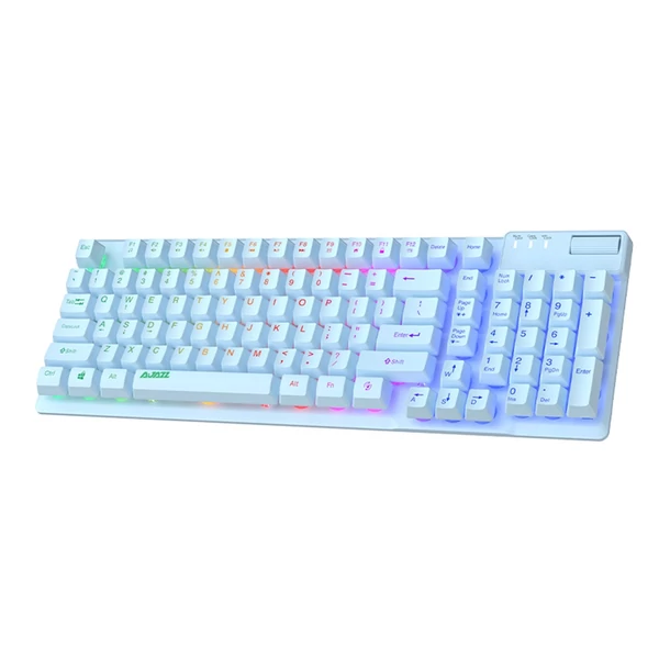 AJAZZ AF981 vezetékes RGB játékbillentyűzet 19 gombos anti-ghosting fém alappal, ergonómikus kialakítású hangerőszabályzóval - Kék