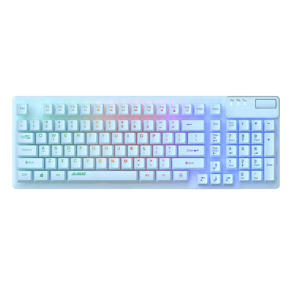 AJAZZ AF981 vezetékes RGB játékbillentyűzet 19 gombos anti-ghosting fém alappal, ergonómikus kialakítású hangerőszabályzóval - Kék