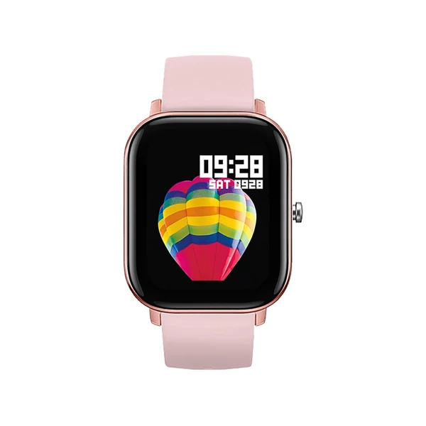 P8b 1,4 hüvelykes négyzet alakú kijelző, ultravékony érintőképernyős okosóra fitneszkövető - Pink