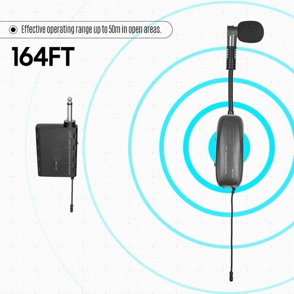 Baomic BM-12/V2 Professzionális UHF vezeték nélküli hangszermikrofon rendszer vevő és adó