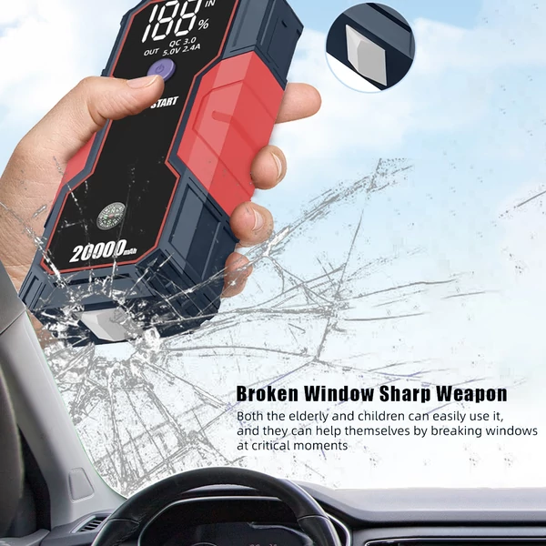 Hordozható autóindító 20000 mAh 12V autóakkumulátor indító (USB töltés)