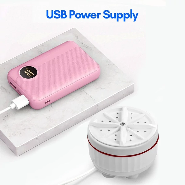 Hordozható mini ultrahangos turbó mosógép USB tápegység tapadókorongokkal