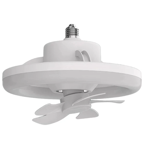 Szabályozható mennyezeti ventilátor E27 LED csillárral, 360°-os forgásirány távirányítóval, 3 szélsebesség, konyhába, nappaliba (48W)