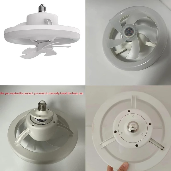 Szabályozható mennyezeti ventilátor E27 LED csillárral, 360°-os forgásirány távirányítóval, 3 szélsebesség, konyhába, nappaliba (48W)