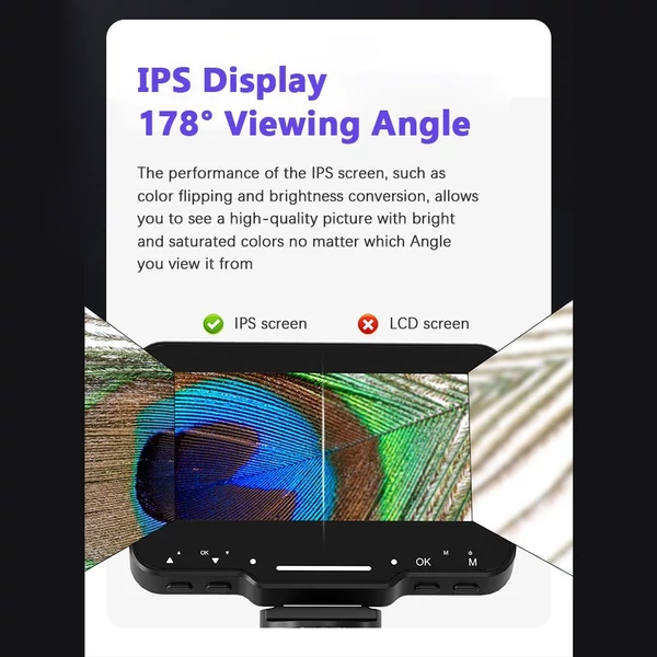 FHD 1080P digitális mikroszkóp 4,3 hüvelykes IPS képernyővel a növényi rovarok megfigyeléséhez