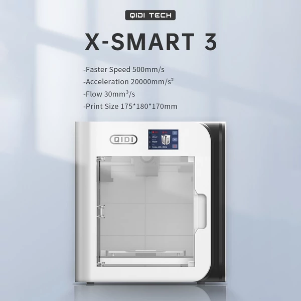 QIDI 3D nyomtató X-Smart 3 asztali FDM 500 mm/s nagy sebességű és CoreXY szerkezet és klipper automatikus szintező HF építőlemez