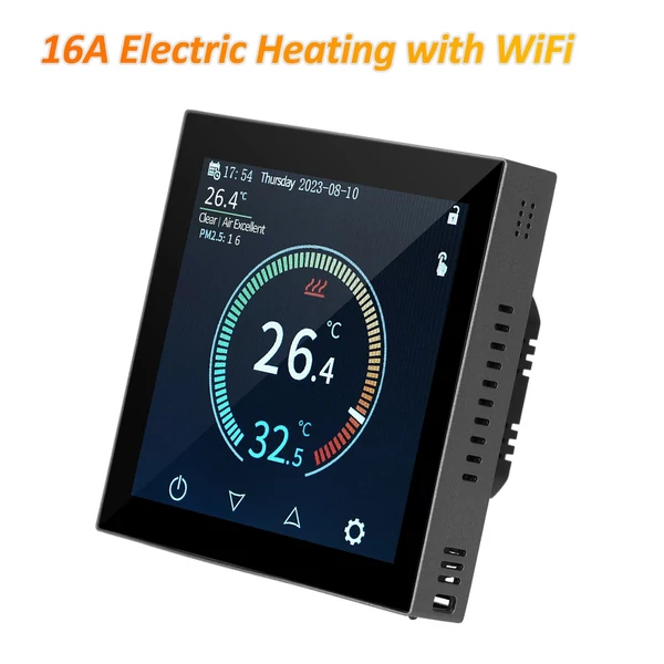 HYT001 Inteligens WIFI fűtési termosztát, hőmérséklet szabályozó APP Vezérlő érintőképernyős heti programozható -Típus 1