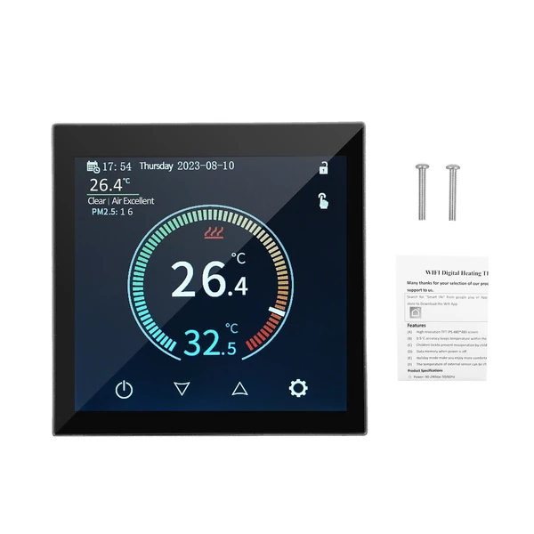 HYT001 Inteligens WIFI fűtési termosztát, hőmérséklet szabályozó APP Vezérlő érintőképernyős heti programozható - Típus 2