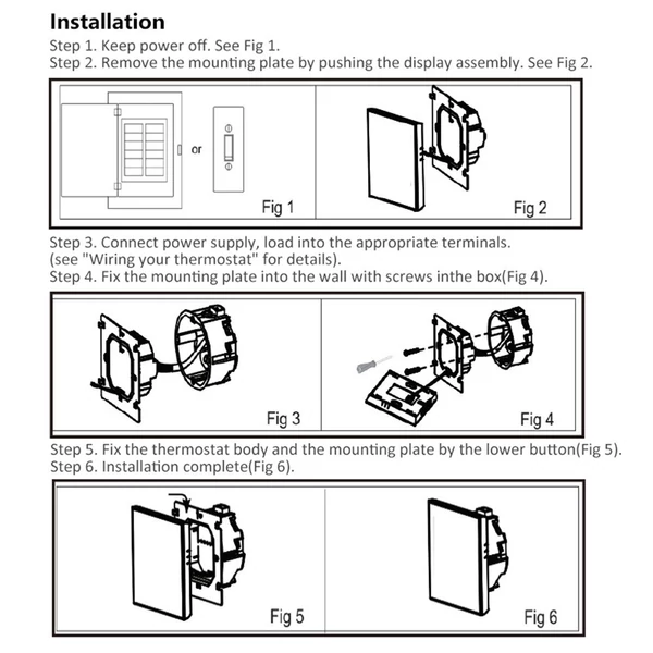 Intelligens Tuya termosztát digitális programozható LED-kijelző hőmérséklet-szabályozó - 16A elektromos fűtéshez, WiFi