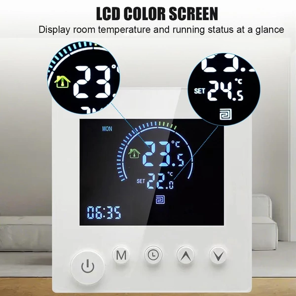Tuya Smart digitális termosztátos programozható NTC érzékelő LCD kijelzős hőmérséklet-szabályozóval - vízmelegítéshez, normál