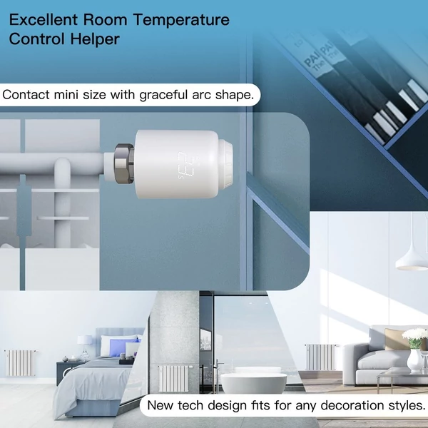 Tuya WiFi termosztatikus radiátorszelep intelligens vezeték nélküli alkalmazás-vezérlő hőmérséklet-szabályozó, kompatibilis az Alexa Amazon Google Home szolgáltatással