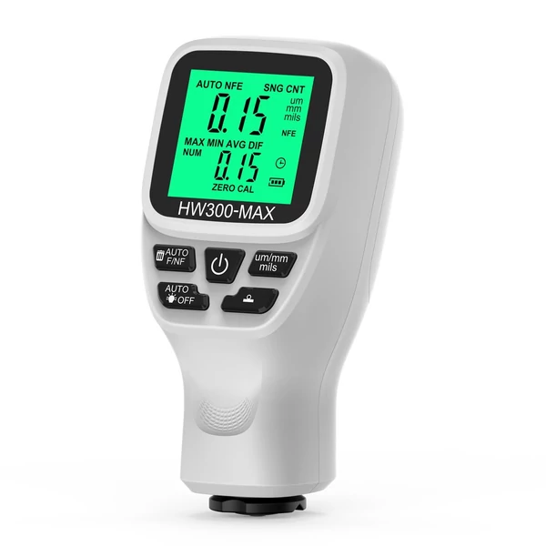 0-2000 UM nagy pontosságú LCD digitális autófólia, festékbevonat vastagságvizsgáló három szondamód nullázási kalibrációs funkcióval - Fehér