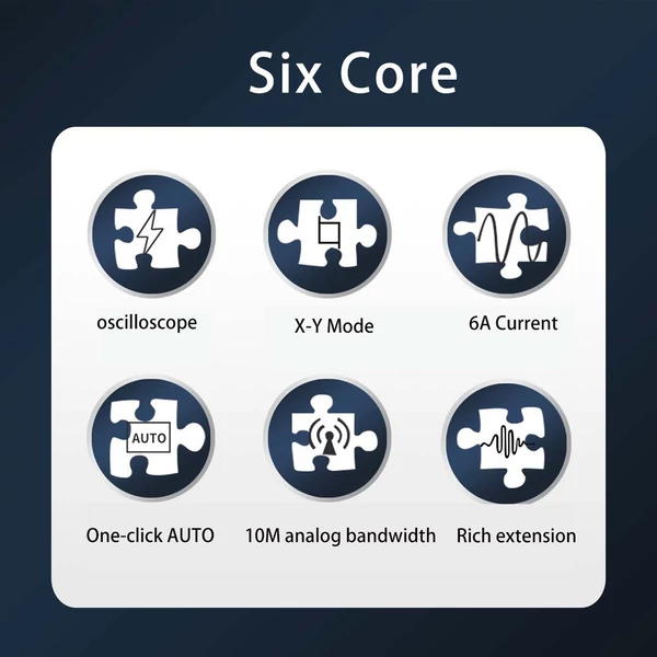 Kompakt hordozható digitális oszcilloszkóp 50M mintavételezési frekvencia 10m analóg sávszélesség Lissajous minták 6A áram hullámforma mérés kétcsatornás - host + USB kábel + 2db nagyfeszültségű szonda