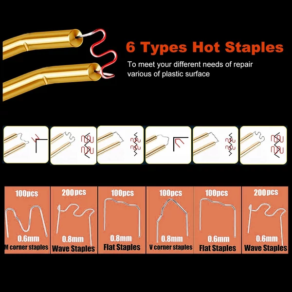 150 W-os műanyag hegesztő 2 az 1-ben kézi forró tűzőgép - Piros