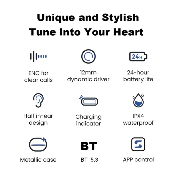 HAYLOU X1 2023 True Wireless BT 5.3 félfülbe helyezhető sportfülhallgató érintésvezérléssel, töltőtokkal IPX4 vízálló - Sötét kék