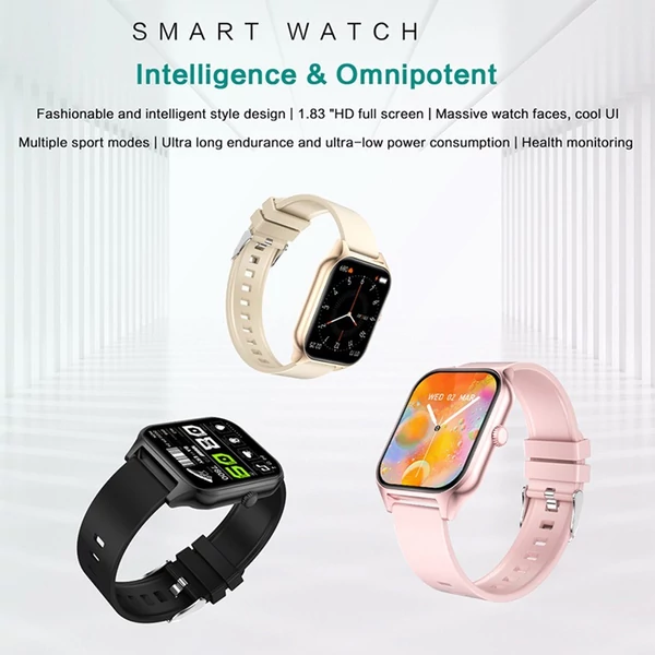 1,83 hüvelykes intelligens sportóra IP67 vízálló BT5.2 Fitnesszkövetéssel, Android 5.0 / iOS10.0 kompatibilis - Ezüst, stílus 1