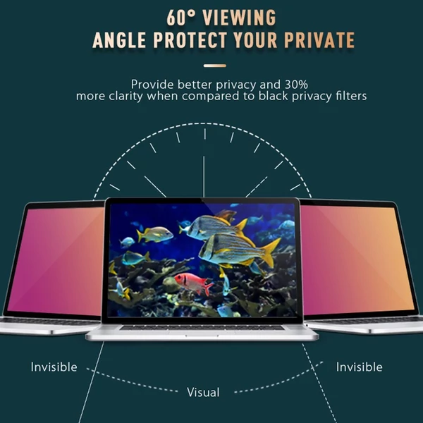 Golden Privacy képernyőszűrő, megfordítható, nagy áteresztőképességű, 30°-os, láthatatlan UV-álló, tükröződésmentes film 34" monitorhoz - 21:9 képarány
