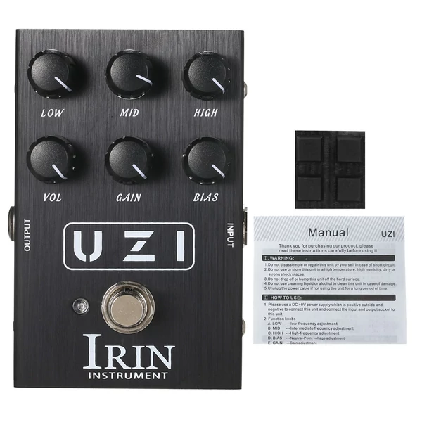 IRIN gitáreffektus pedál Heavy Rock torzítás effekt szimulátor - UZI