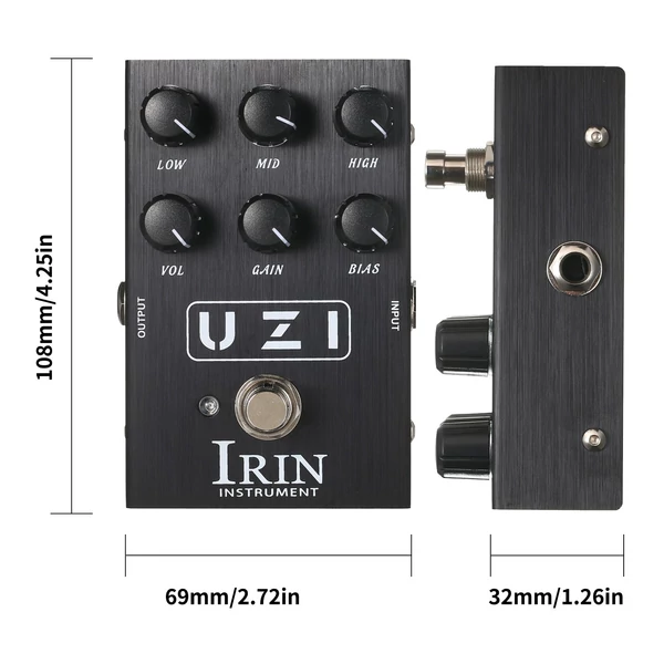 IRIN gitáreffektus pedál Heavy Rock torzítás effekt szimulátor - UZI