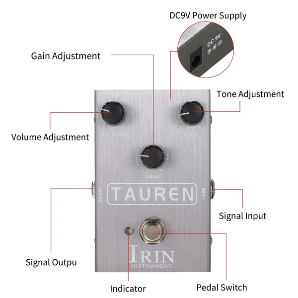 IRIN Overdrive gitár effekt pedál elektromos gitárhoz - TAUREN