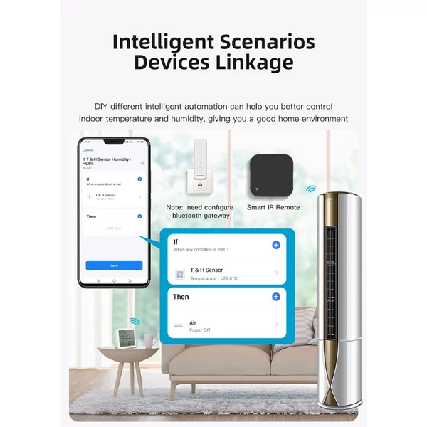 Intelligens BT vezeték nélküli hőmérséklet- és páratartalom-érzékelő