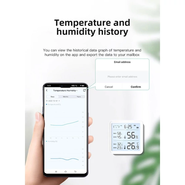 Intelligens BT vezeték nélküli hőmérséklet- és páratartalom-érzékelő