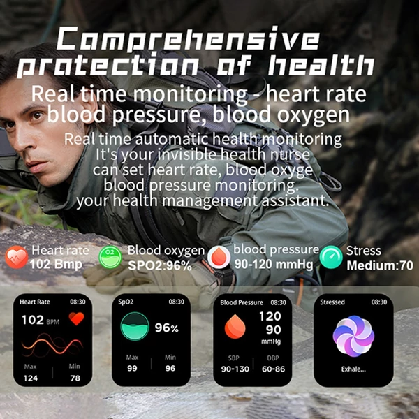 Okos sportóra vízálló többfunkciós egészségfigyelő intelligens emlékeztető, fitneszkövető, aktivitásmérő - Fekete, stílus 1